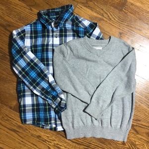 Children’s Place sweater & button down- 4-6